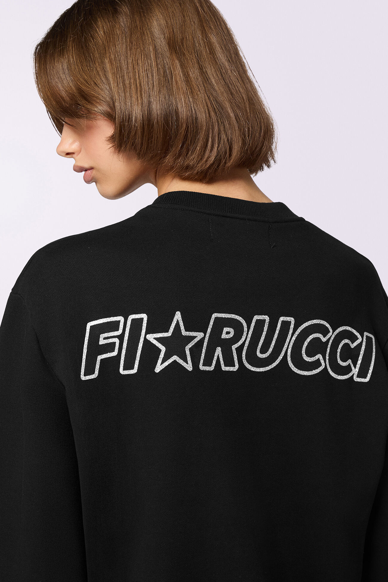 Glitter Star Logo Regular Sweatshirt Black